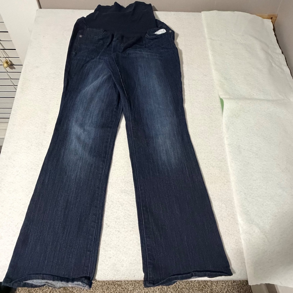 Oh Baby by Motherhood Maternity Bootcut Jeans Dark Wash Secret Fit Belly Large